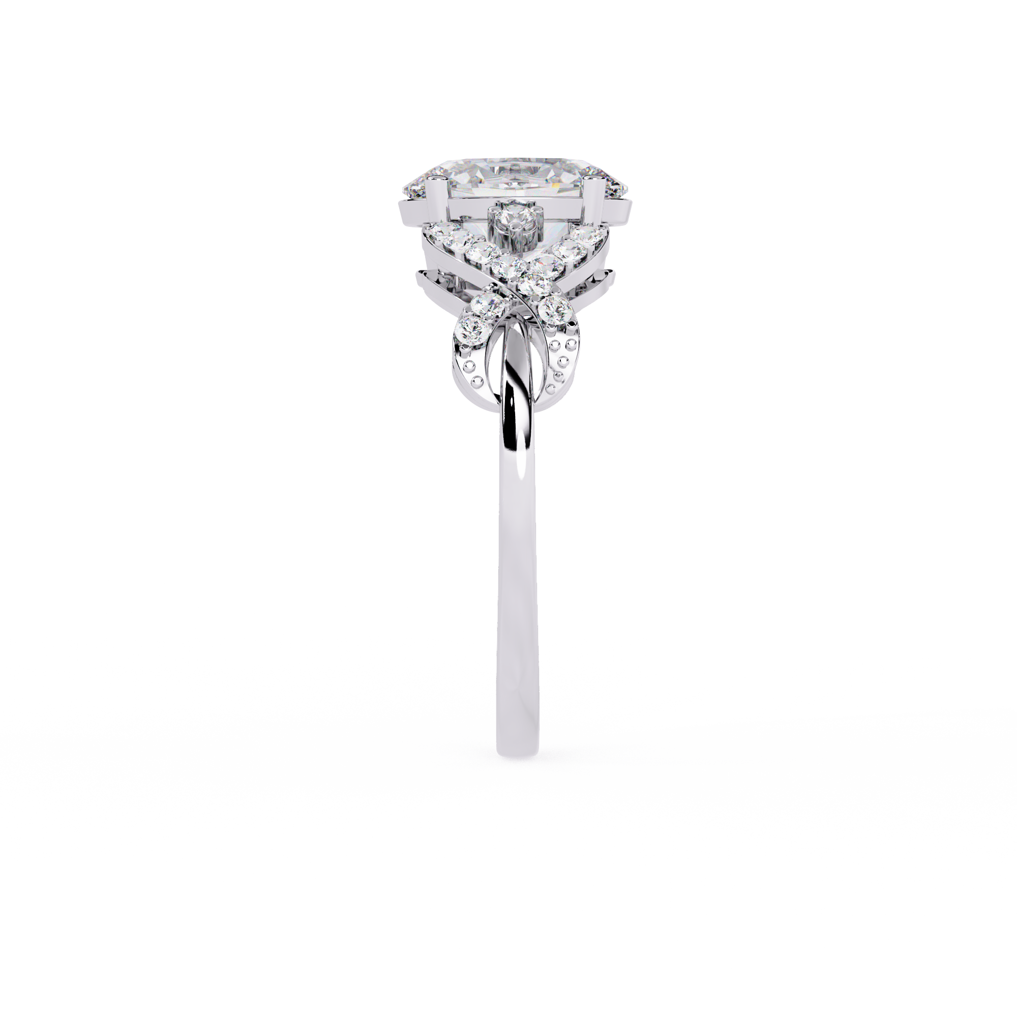 1.8 CT Pave Lab Grown Yellow Gold Ring | Solitairekart